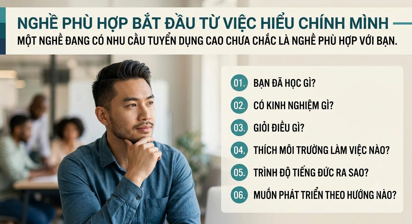 Sáu câu hỏi giúp lựa chọn nghề phù hợp